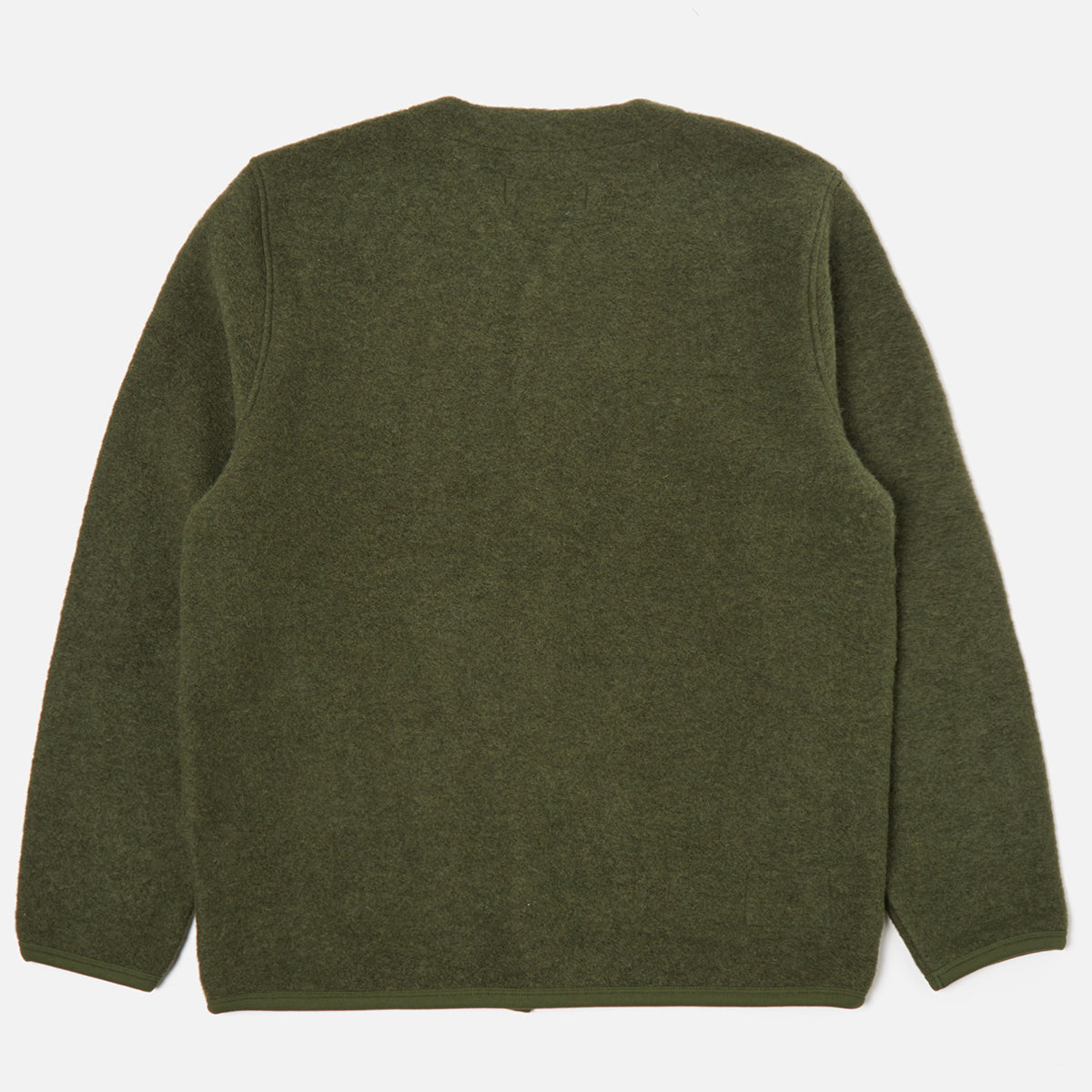 Cardigan - Olive Wool Fleece