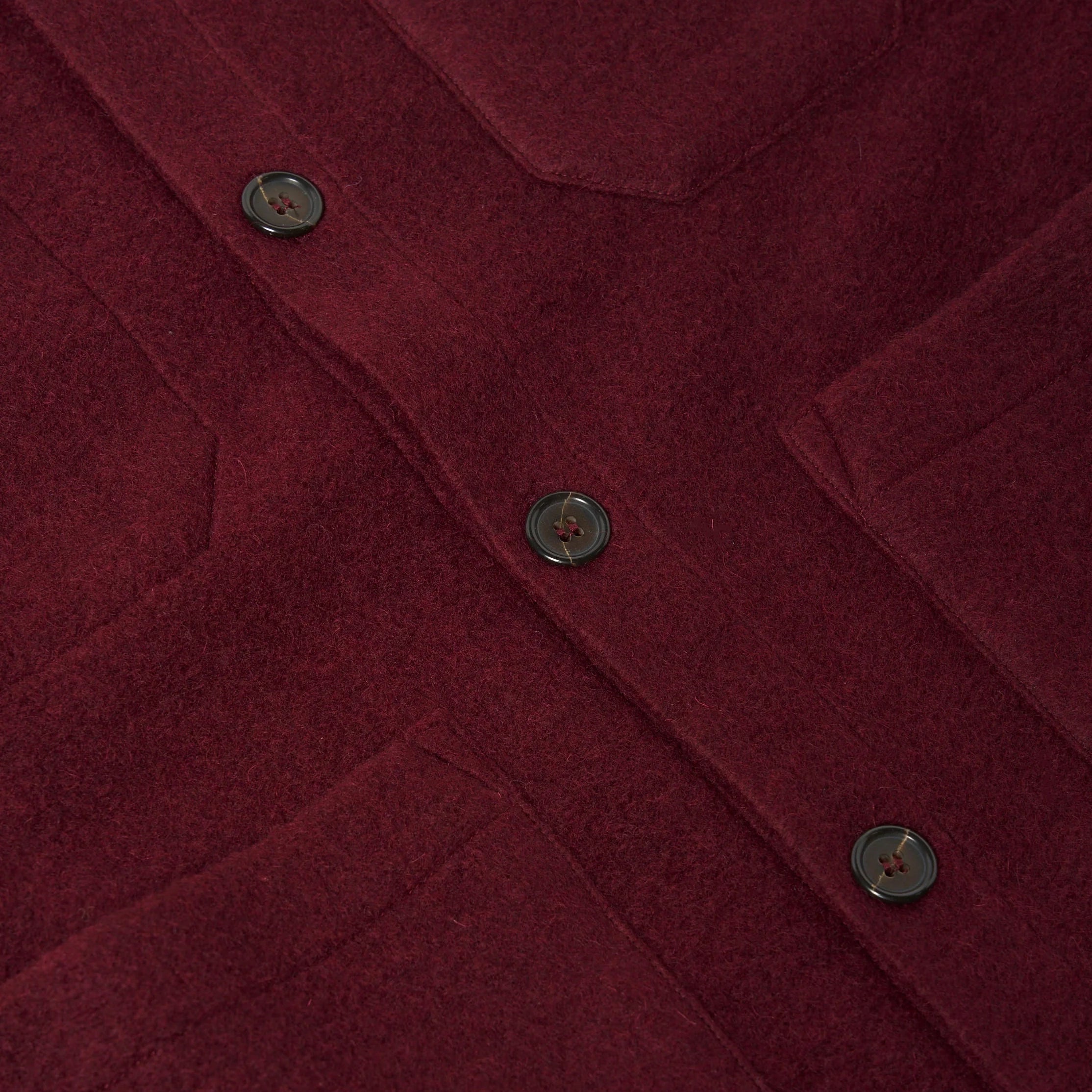 Cardigan - Deep Red Wool Fleece