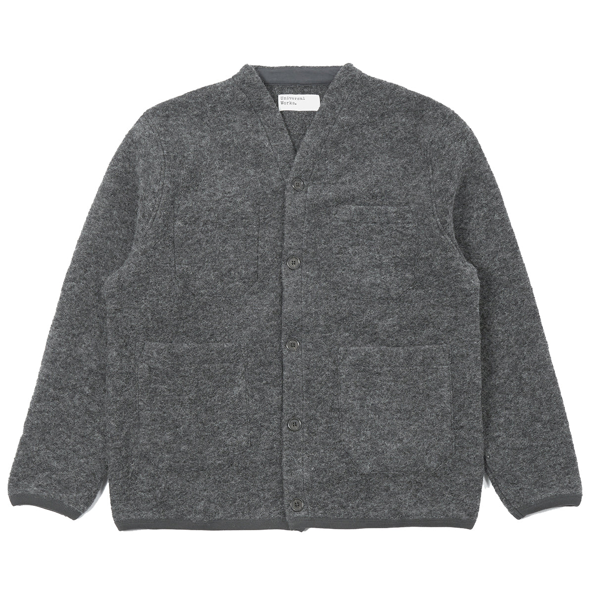 Cardigan - Grey Marl Wool Fleece