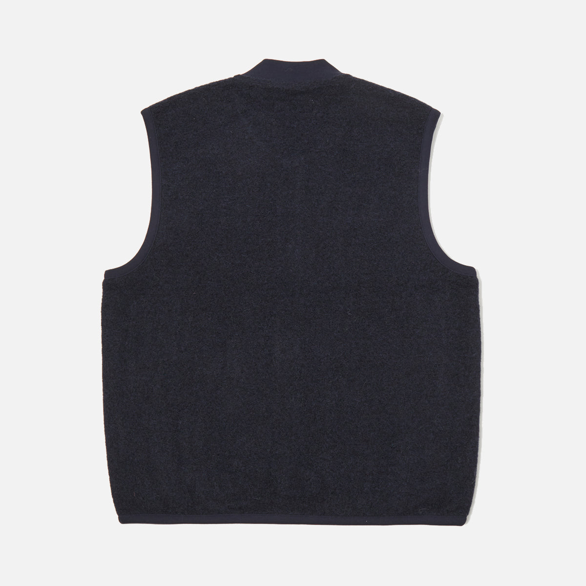 Zip Waistcoat - Navy Wool Fleece