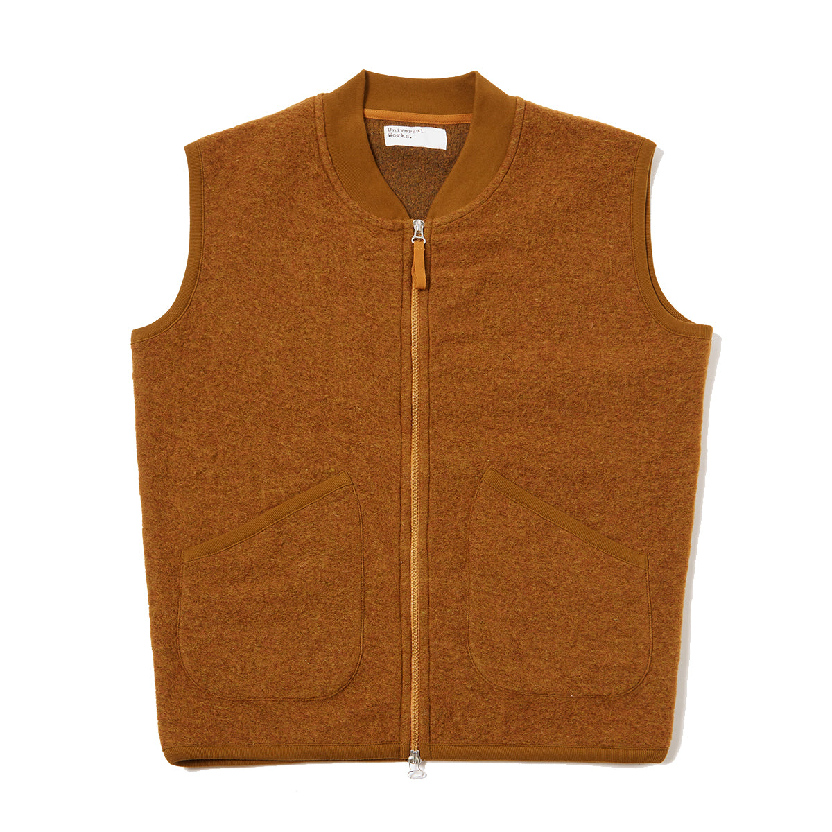 Zip Waistcoat - Mustard Wool Fleece