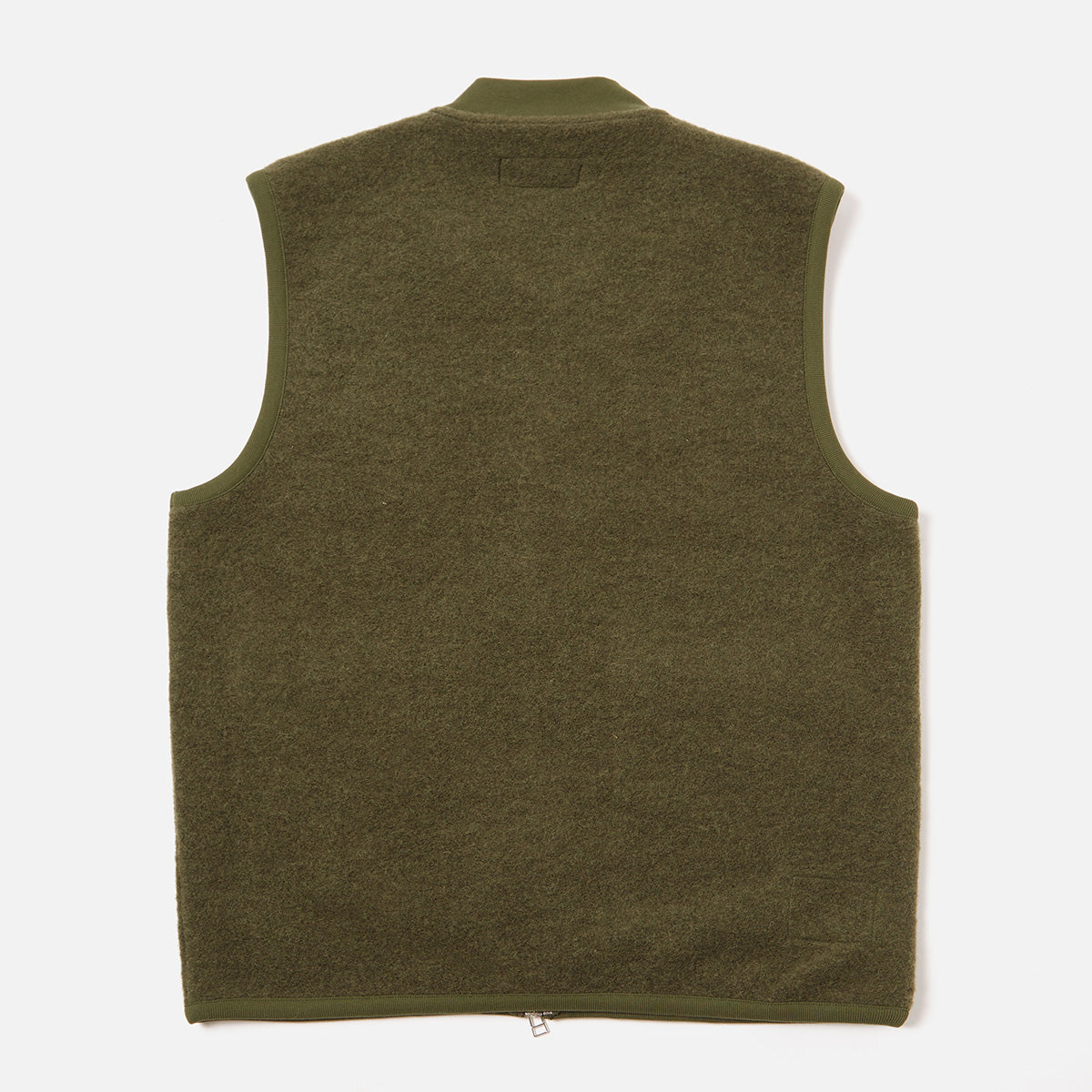 Zip Waistcoat - Olive Wool Fleece