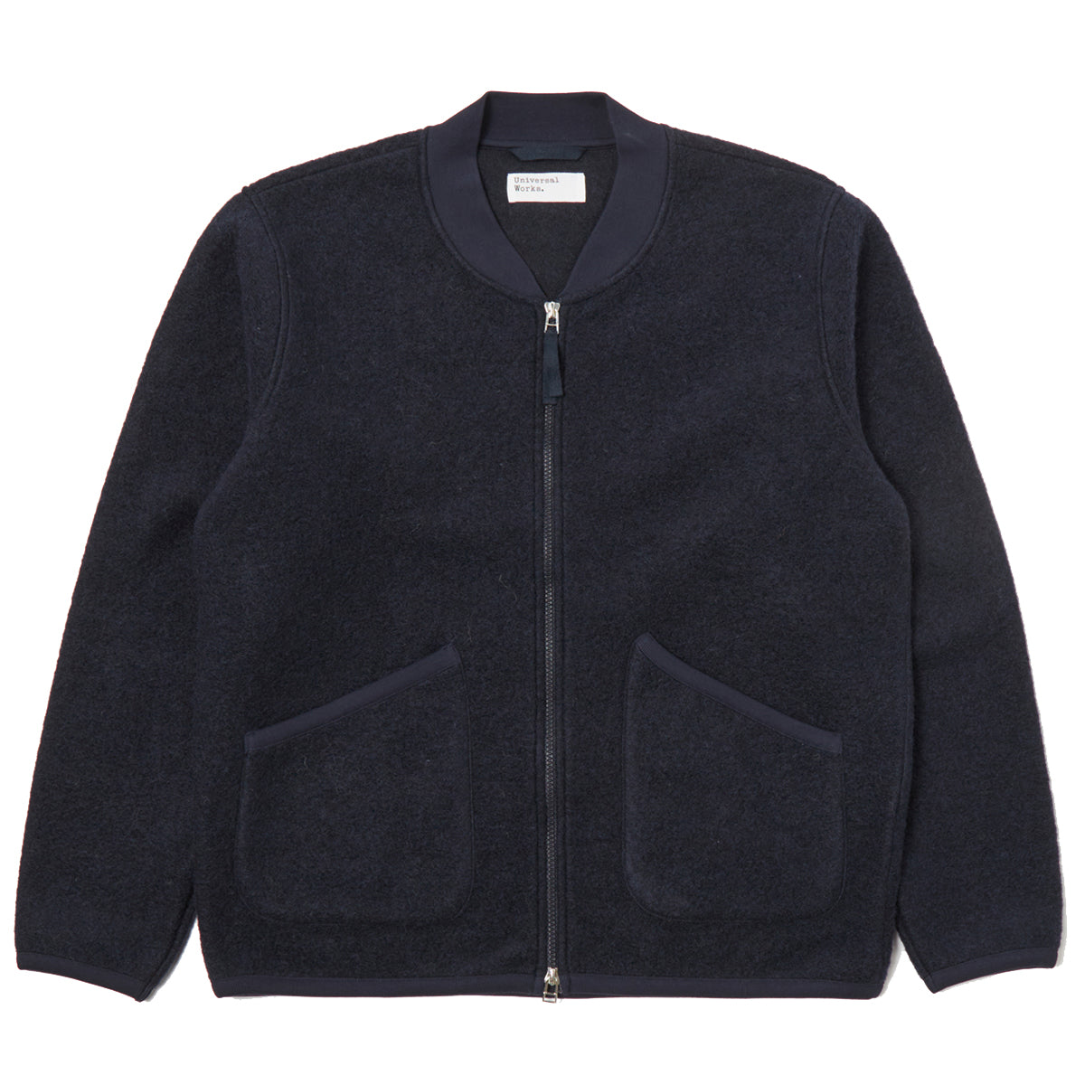 Zip Bomber - Navy Wool Fleece