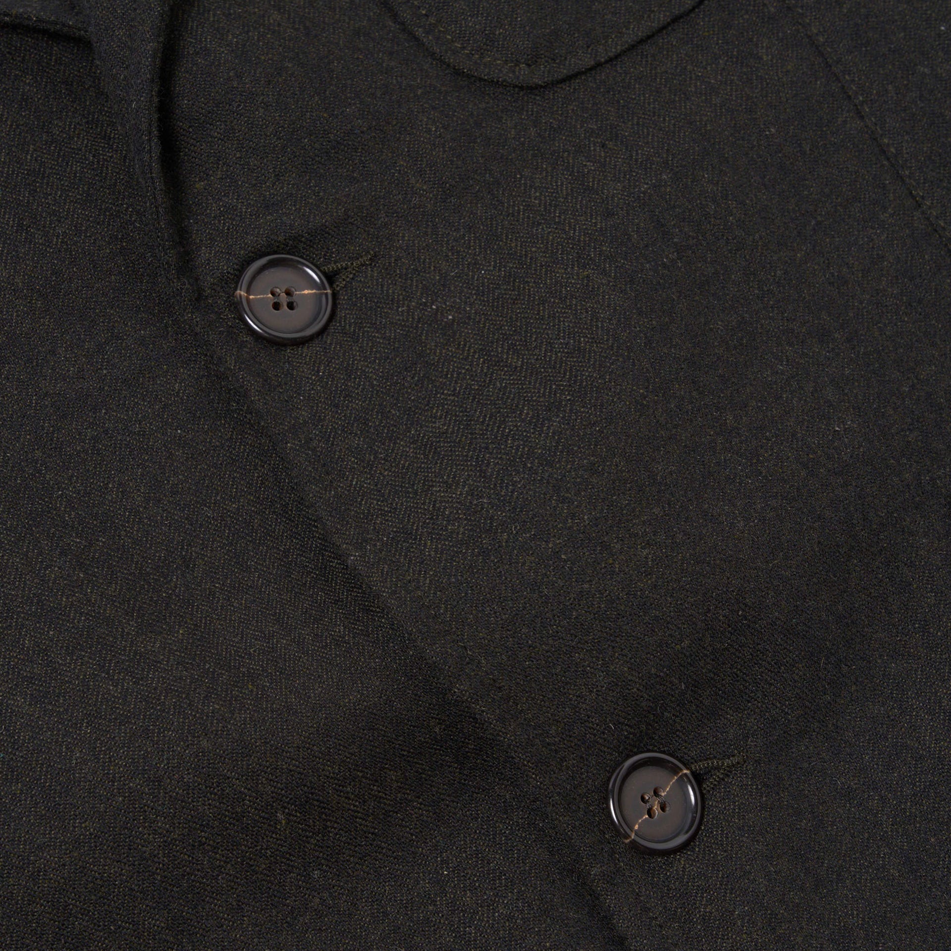 Two Button Jacket - Olive Upcycled Italian Tweed