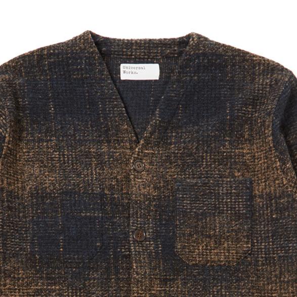 Cardigan - Navy/Sand Agu Check Fleece