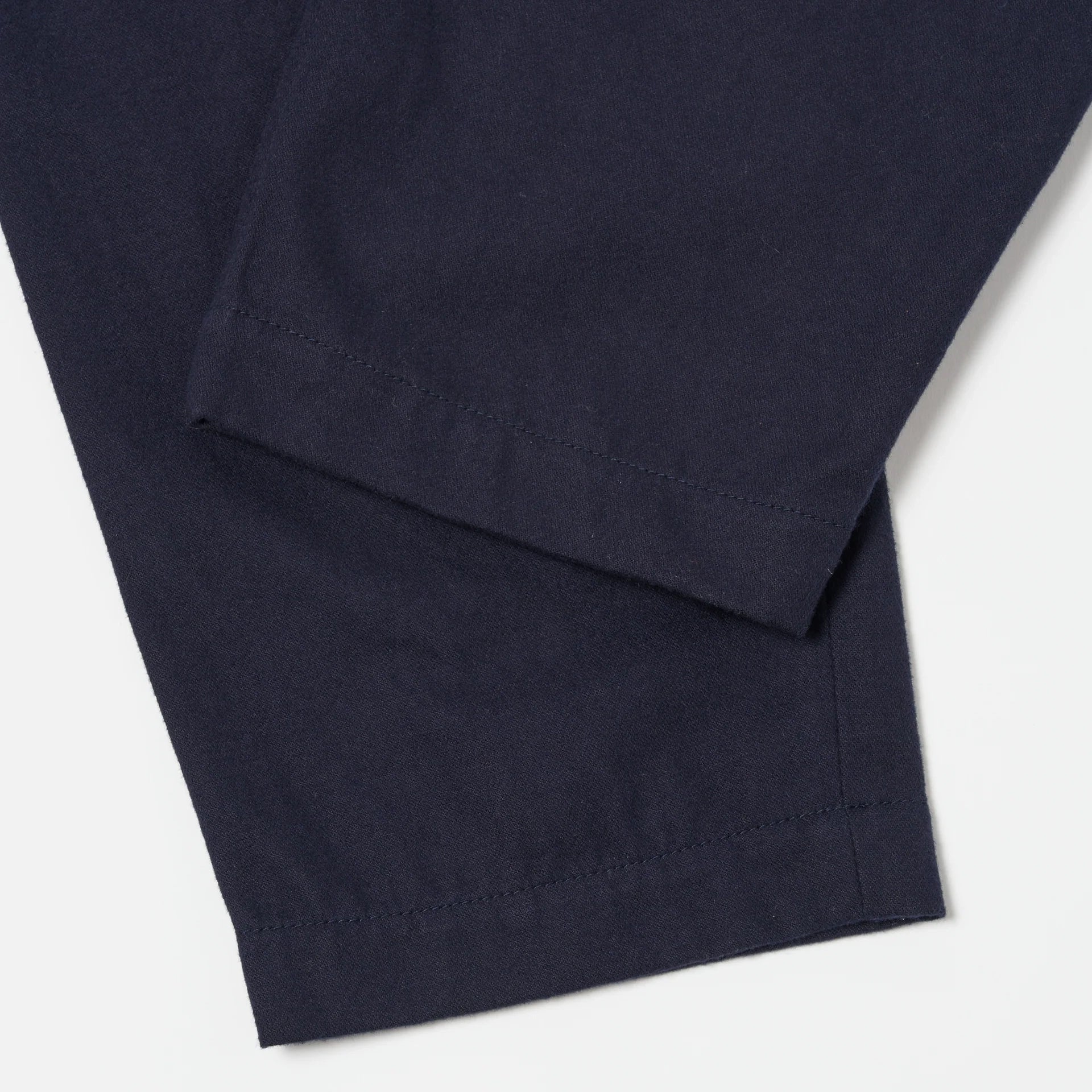 Pleated Track Pants - Navy Brushed Moleskin