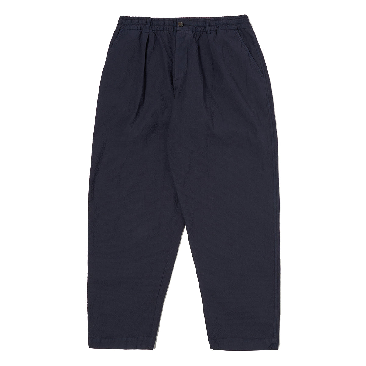 Pleated Track Pant - Navy Seersucker