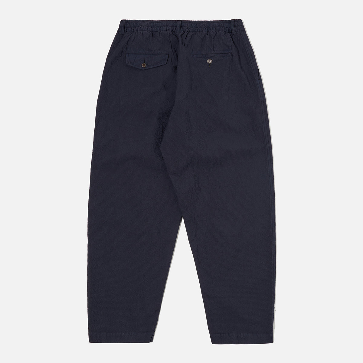 Pleated Track Pant - Navy Seersucker