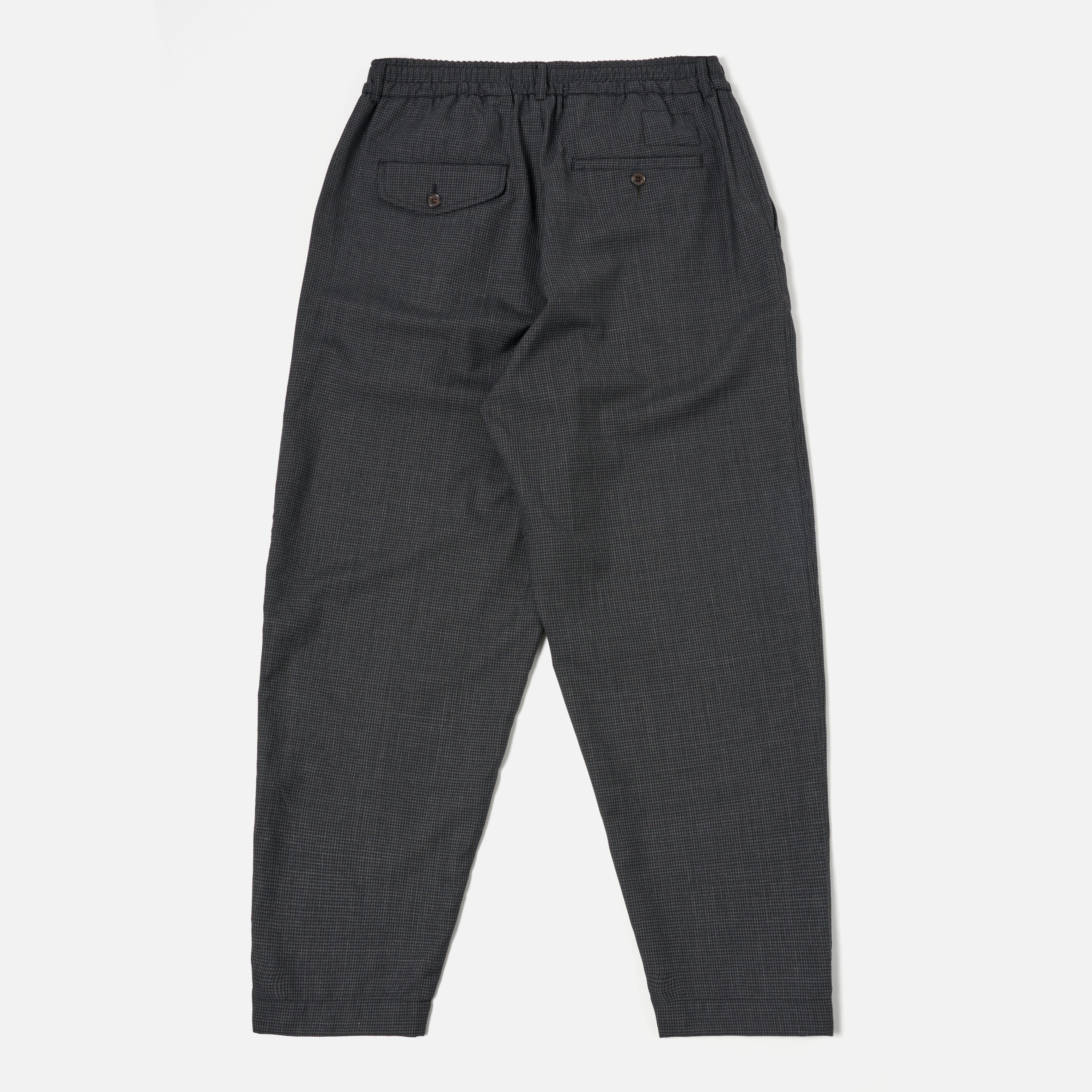 Pleated Track Pant - Black Mini Check