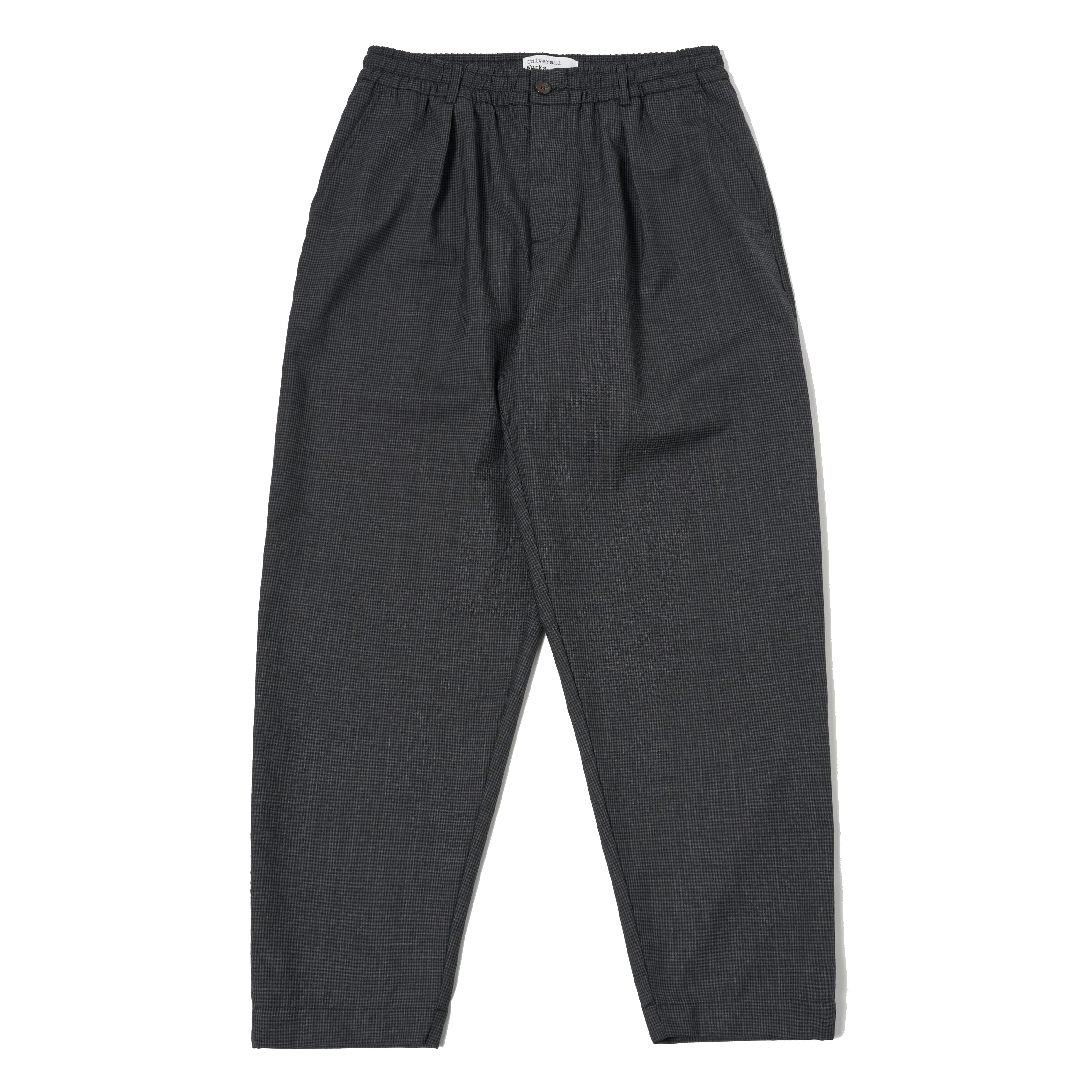 Pleated Track Pant - Black Mini Check