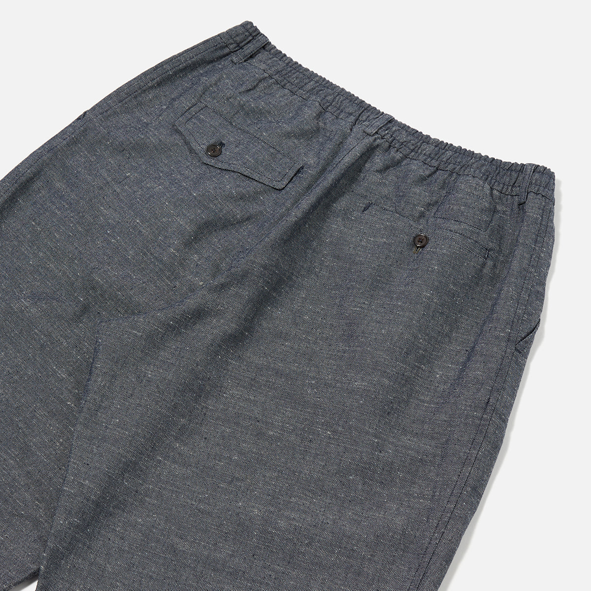 Pleated Track Pant - Denim Lord Cotton Linen