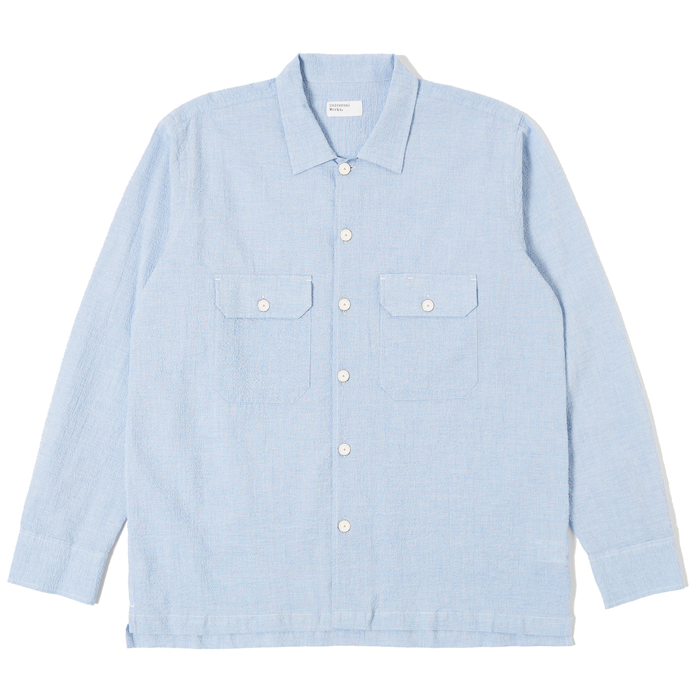 L/S Utility Shirt - Pale Blue Seersucker