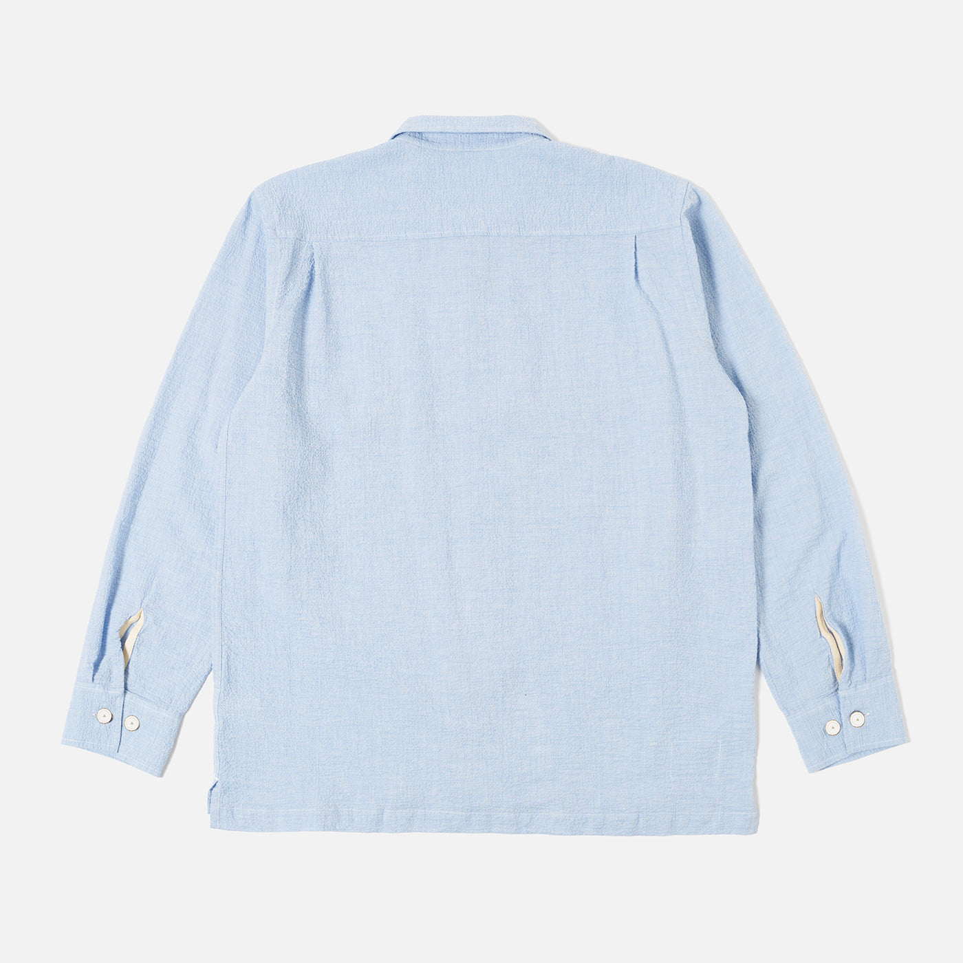 L/S Utility Shirt - Pale Blue Seersucker