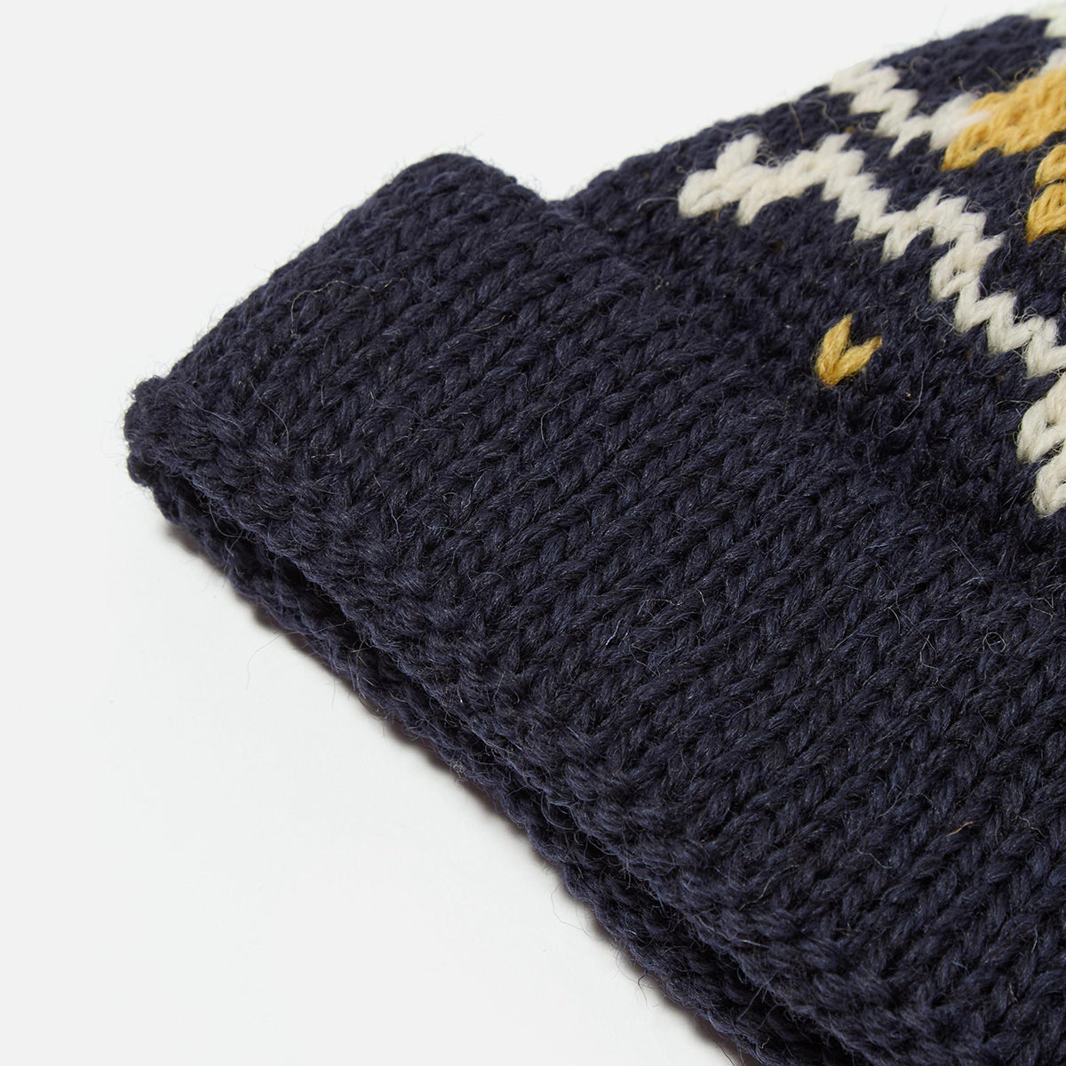 Short Watch Cap - Navy/Ecru British Wool