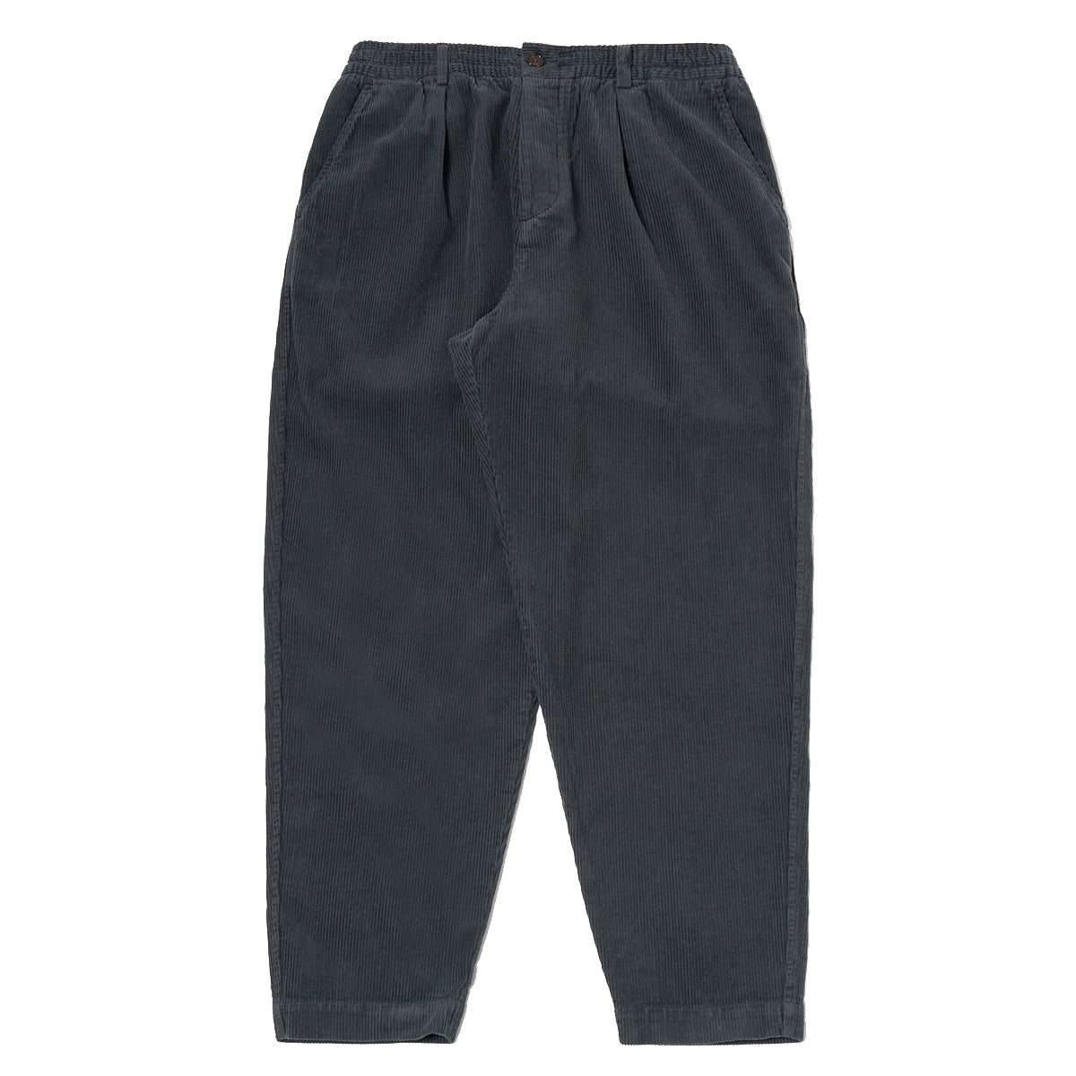 Pleated Track Pant - Charcoal Cord