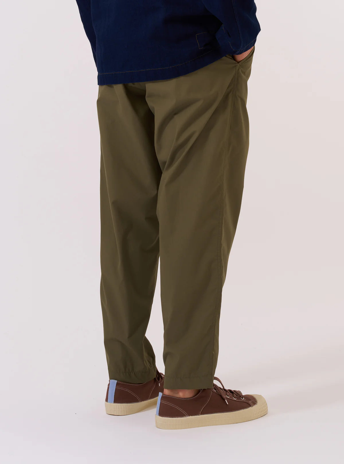 Pleated Track Pant - Olive Recycled Poly Tech