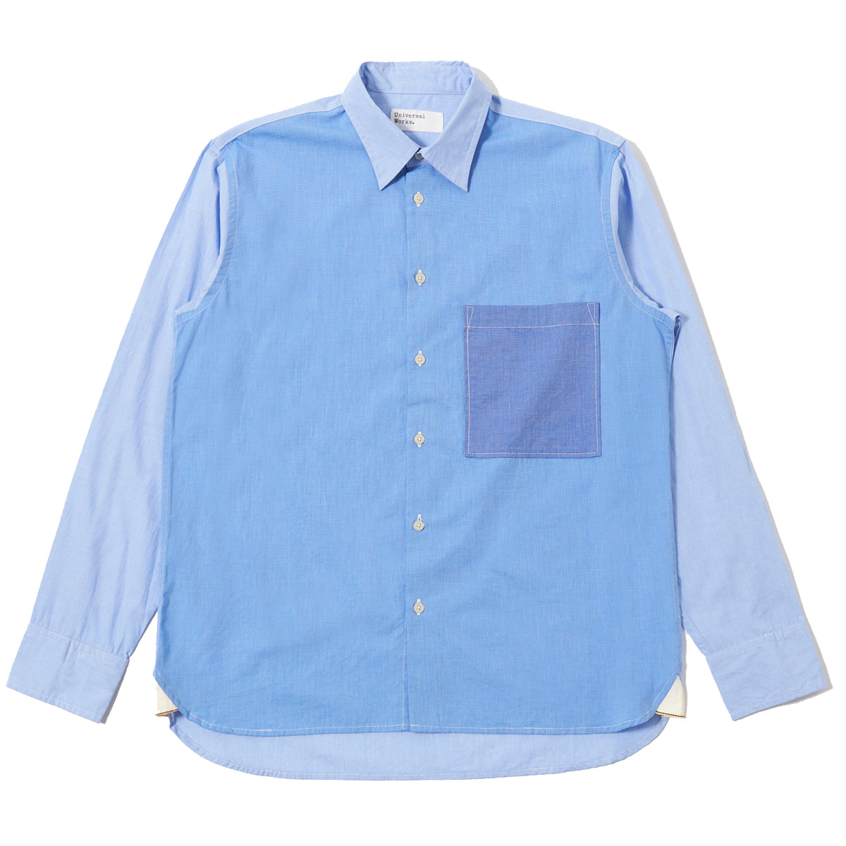 Mixed Square Pocket Shirt - Sky Blue Fil A Fil