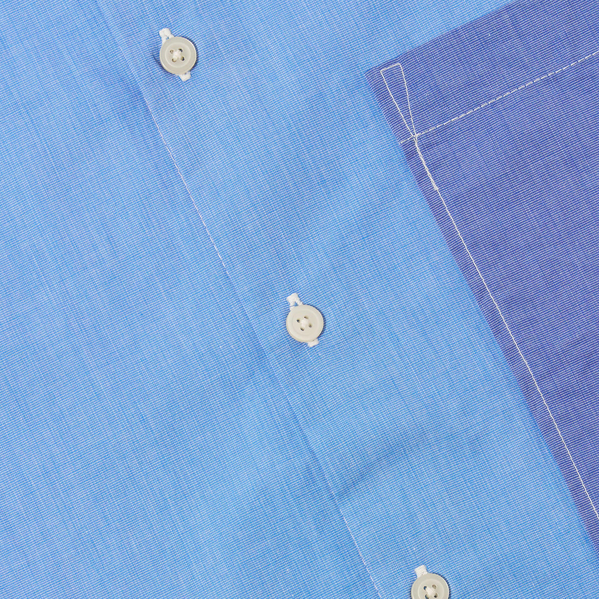 Mixed Square Pocket Shirt - Sky Blue Fil A Fil