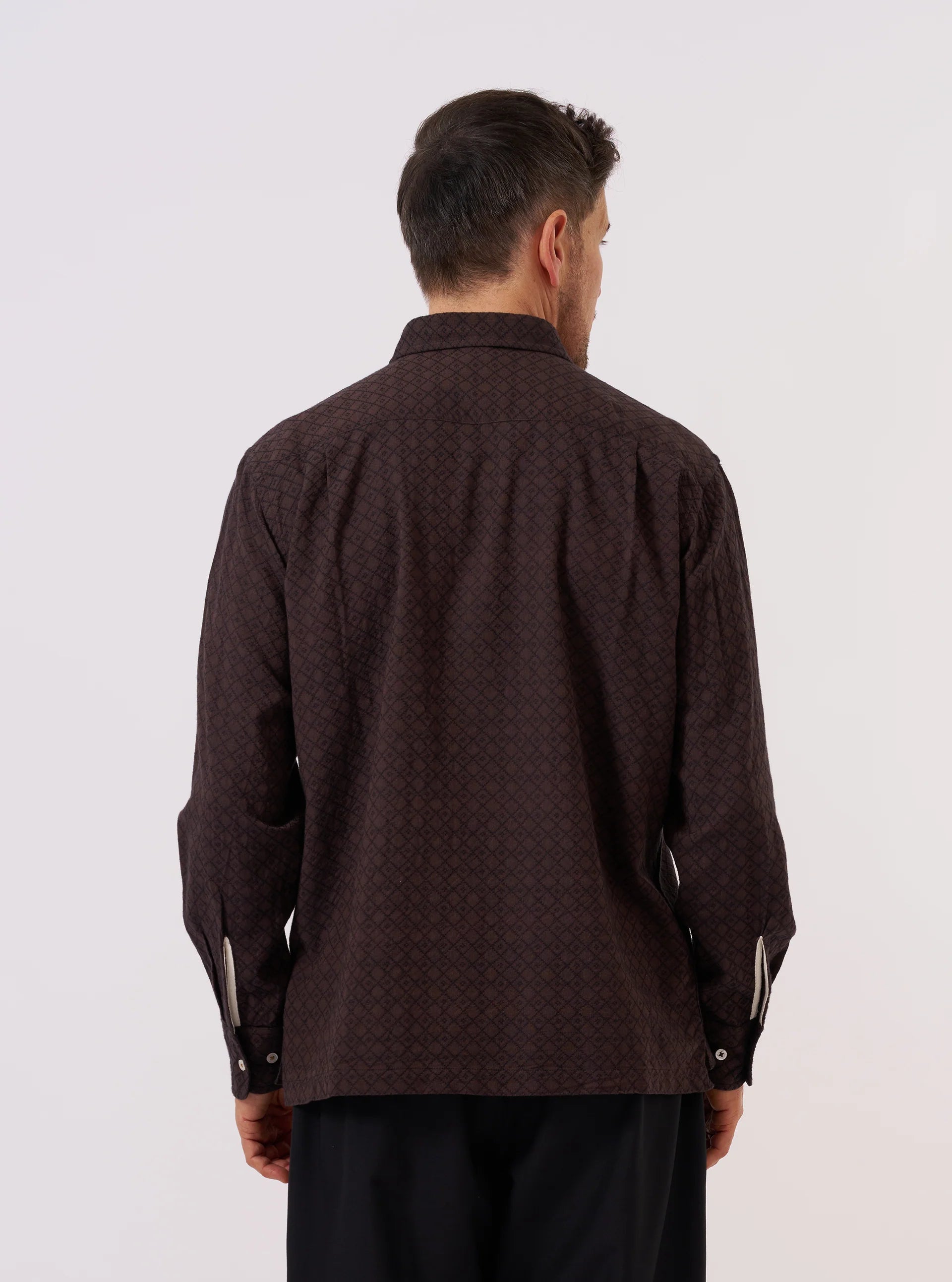 Lucky Shirt - Brown Diamond Dobby