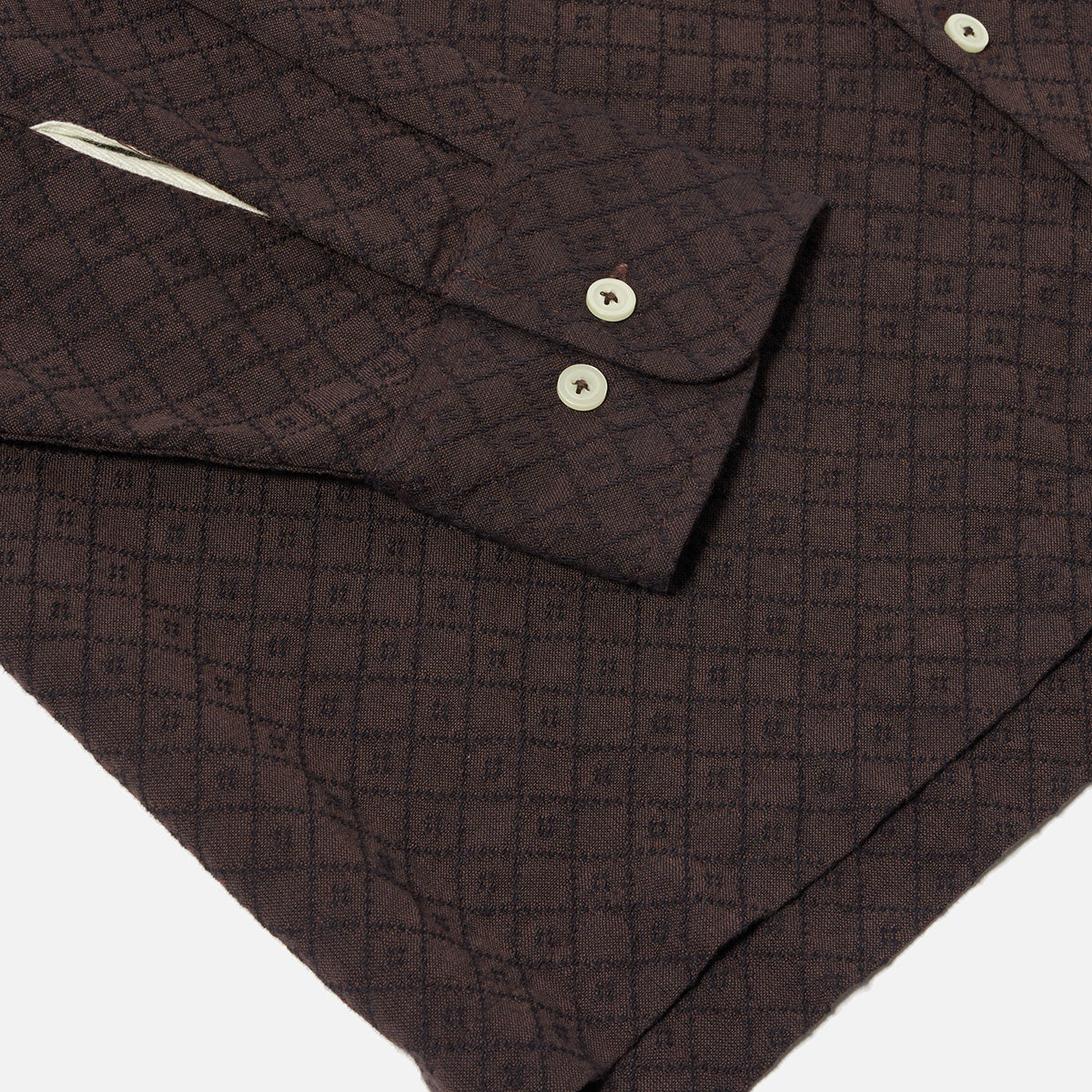 Lucky Shirt - Brown Diamond Dobby