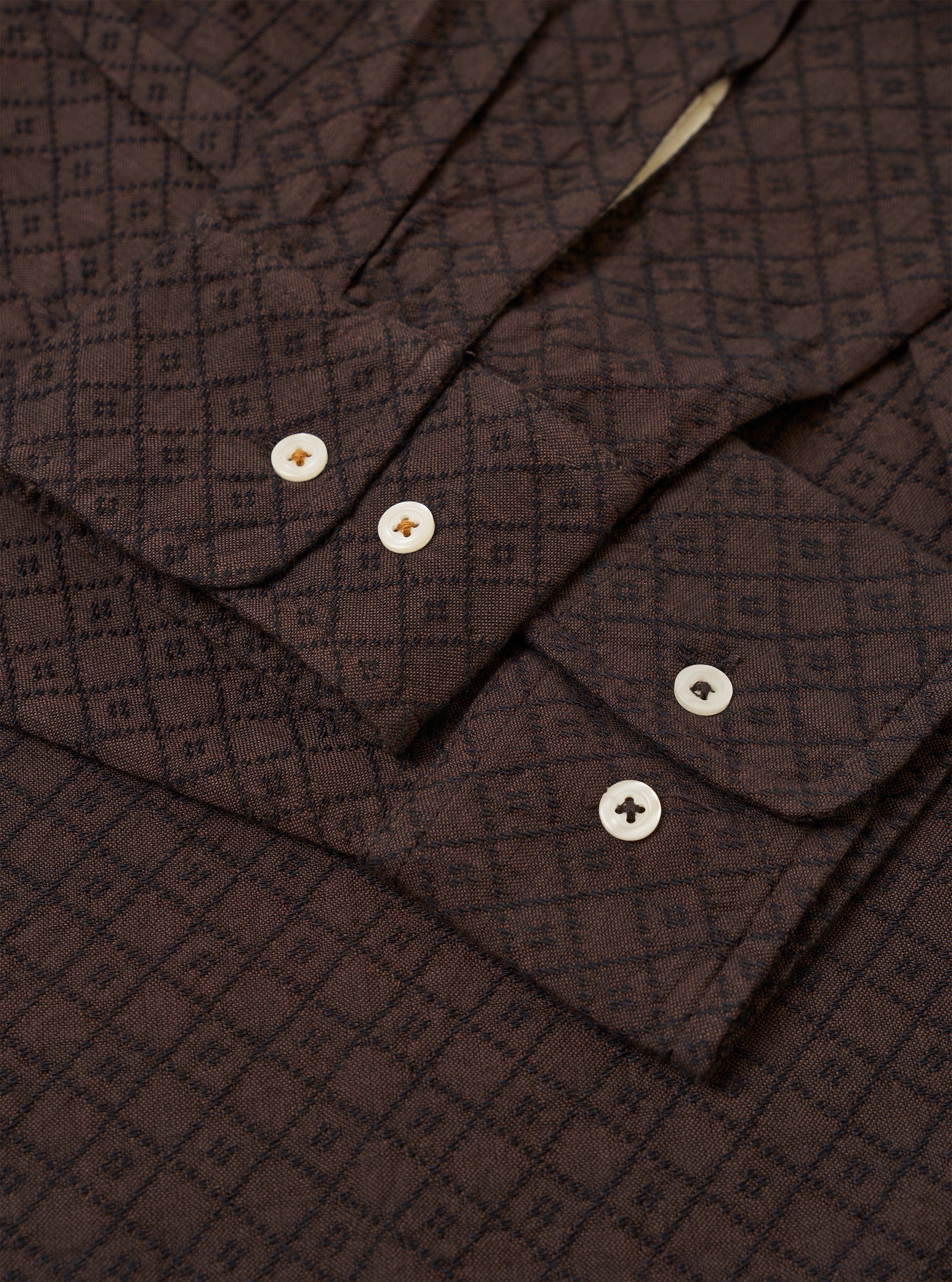 Lucky Shirt - Brown Diamond Dobby