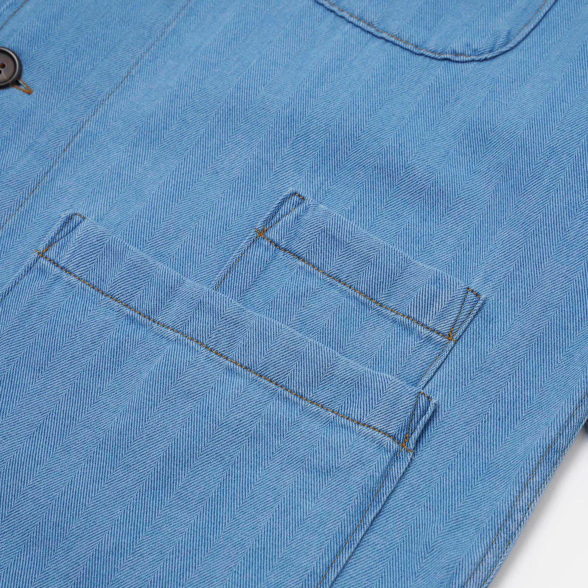 Bakers Overshirt - Washed Indigo Herringbone Rec