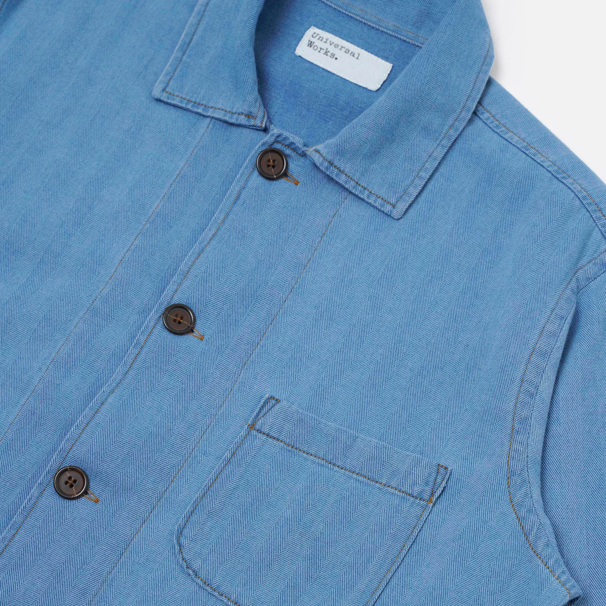 Bakers Overshirt - Washed Indigo Herringbone Rec