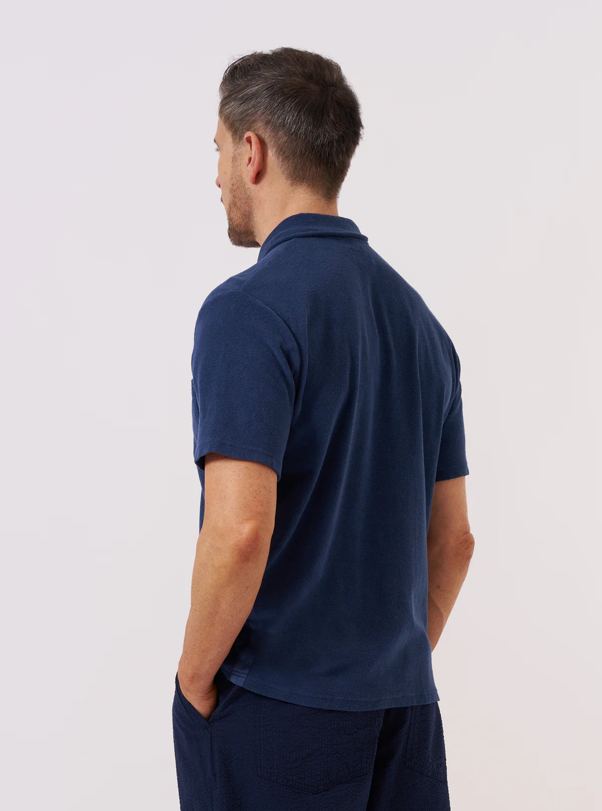 Newlyn Polo - Navy Lightweight Terry