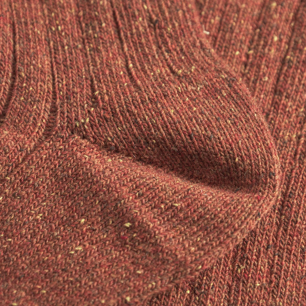 Bjarki Neps Wool Rib Socks - Golden Orange