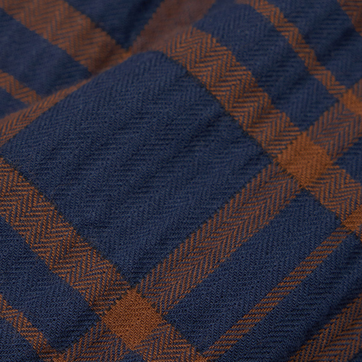Zip Shirt - Navy/Brown Young Check