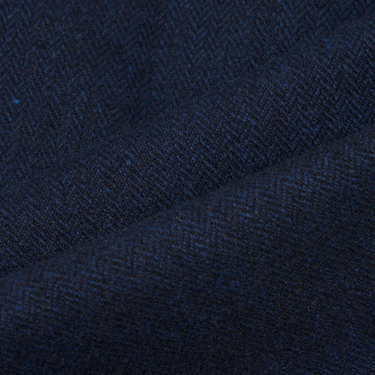 Pleated Track Pant - Navy Wool Herringbone