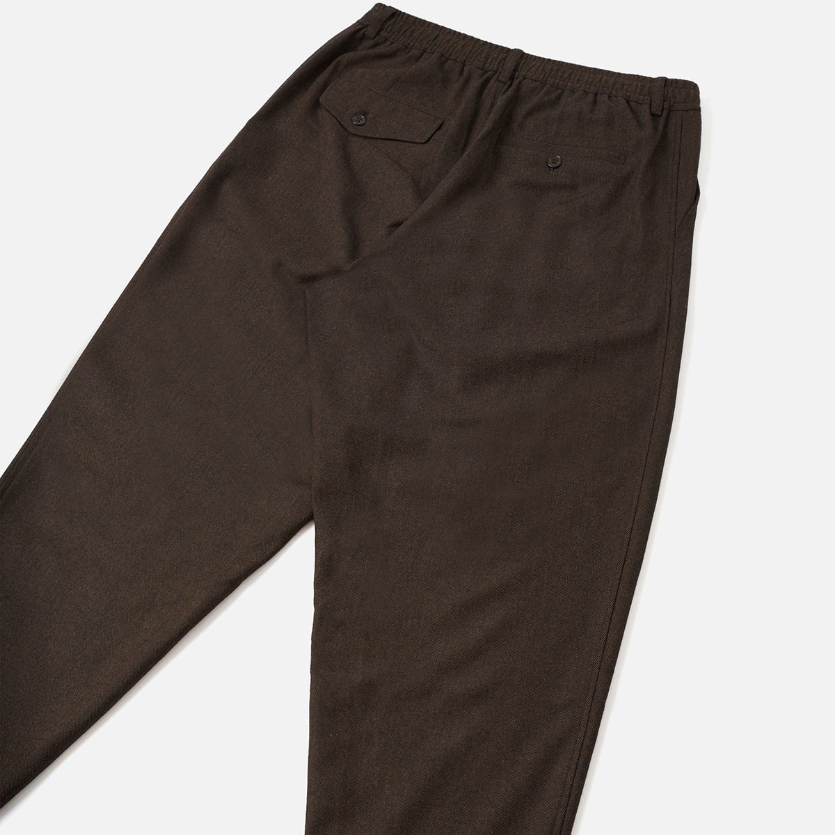 Pleated Track Pant - Brown Recycled Italian Tweed