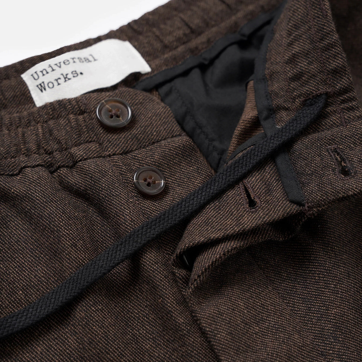 Pleated Track Pant - Brown Recycled Italian Tweed