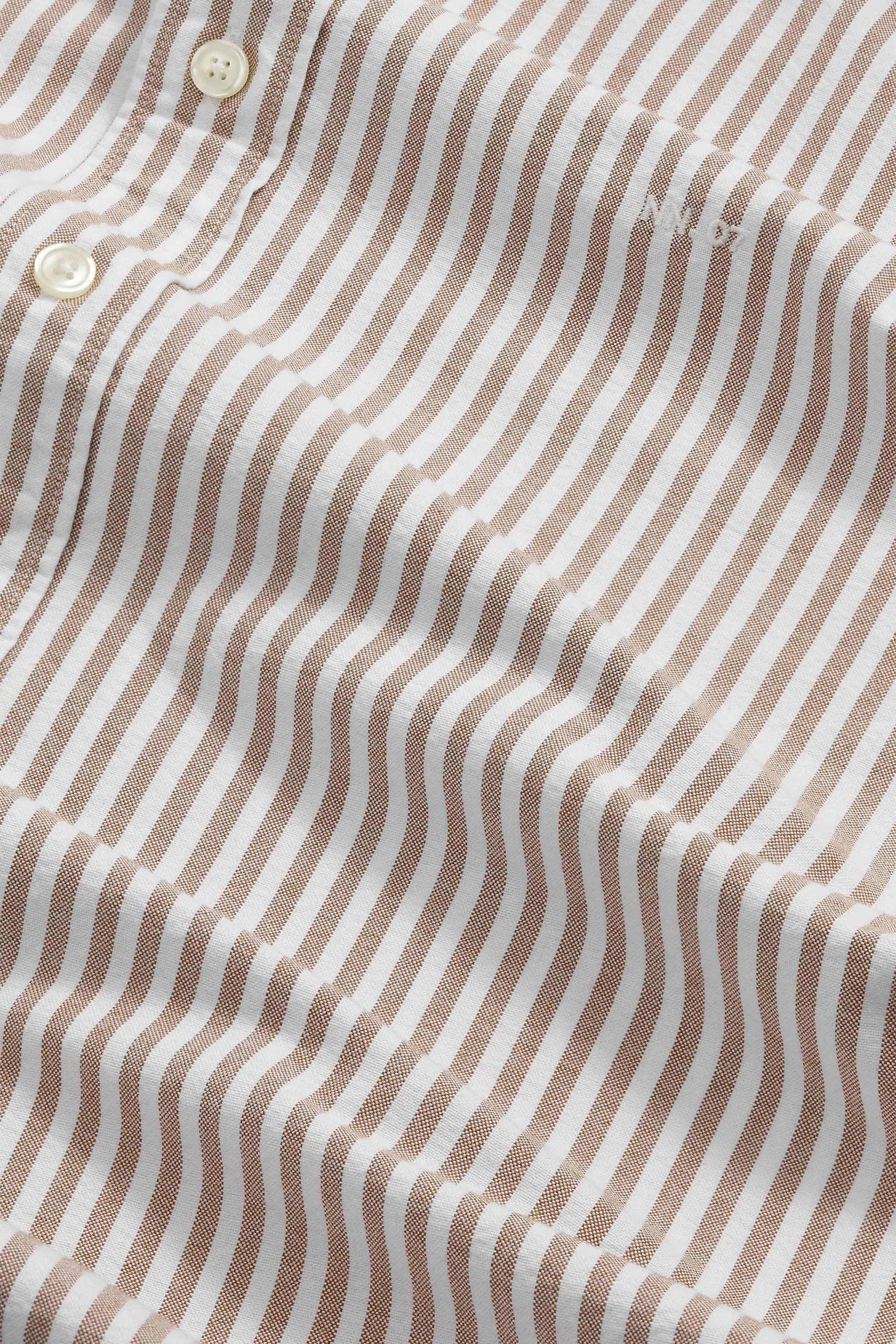Colby Oxford Shirt - Terracotta Stripe