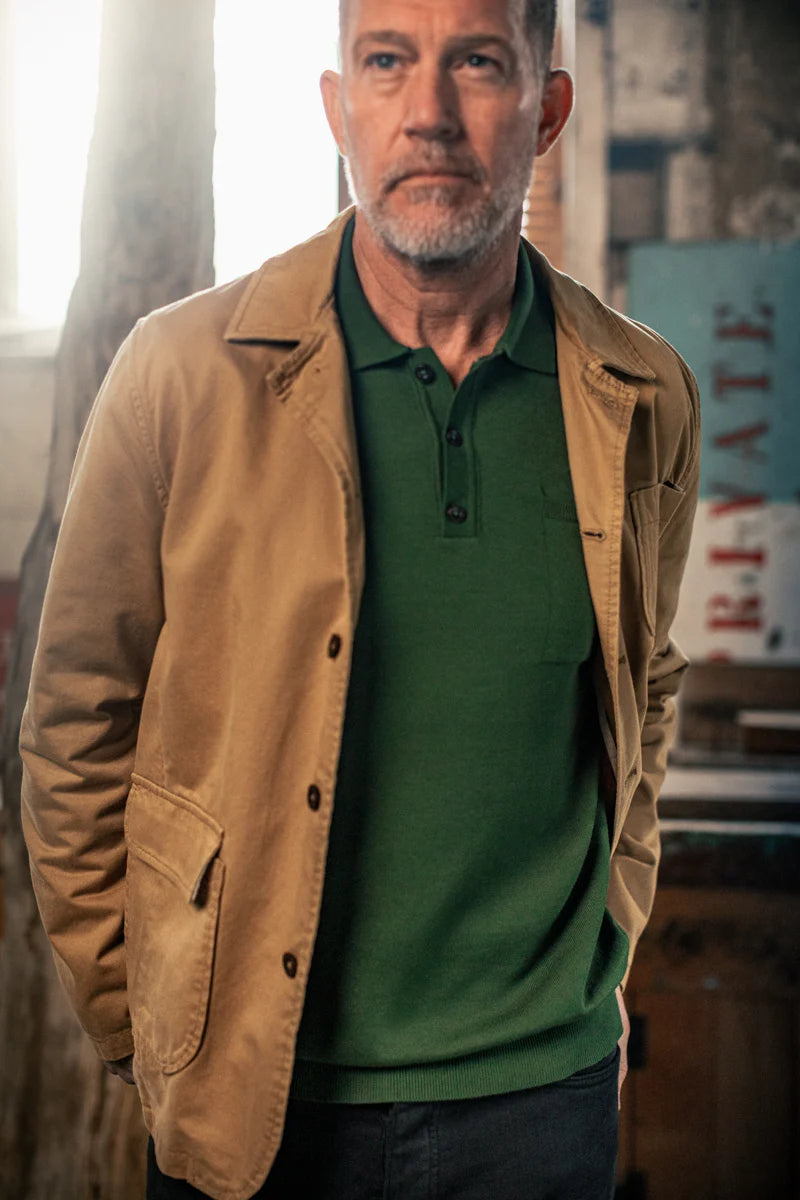 Cedar Knitted Polo - Green