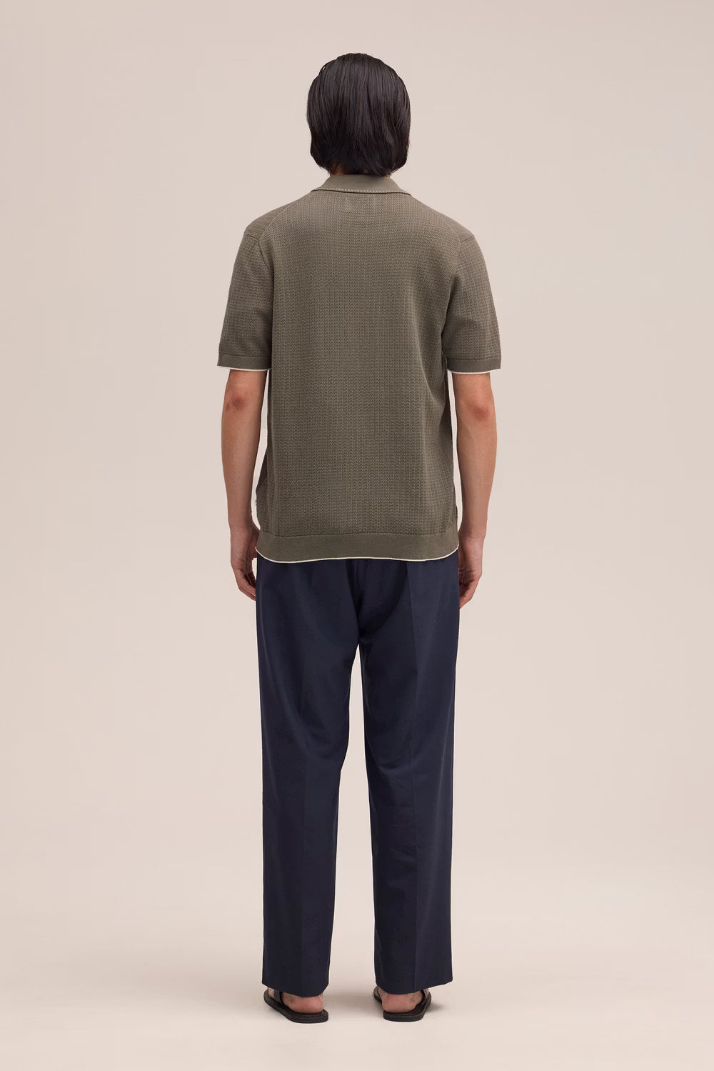 Nalo Textured Stitch Polo - Capers