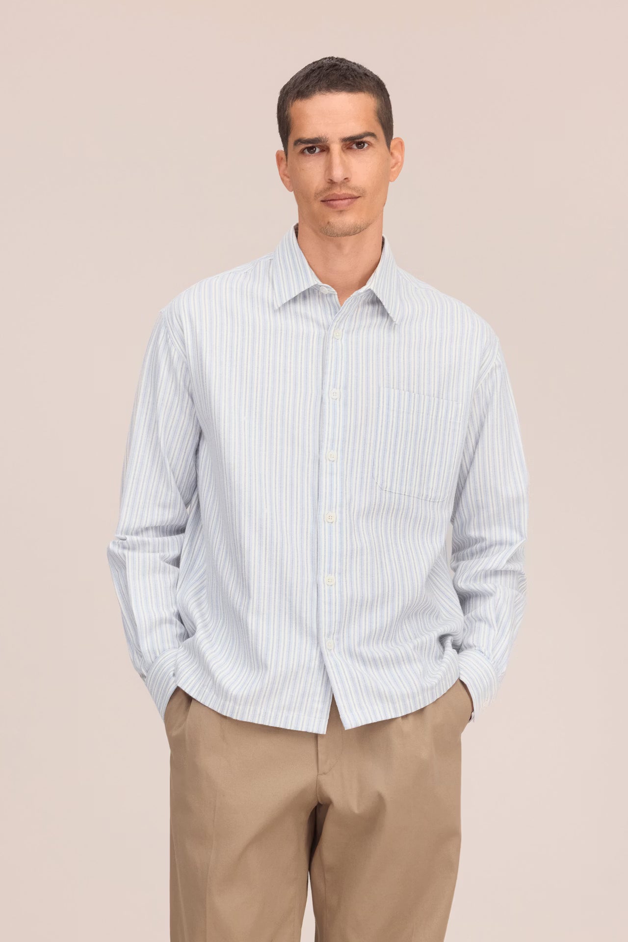 Deon Shirt - Blue Stripe Flannel