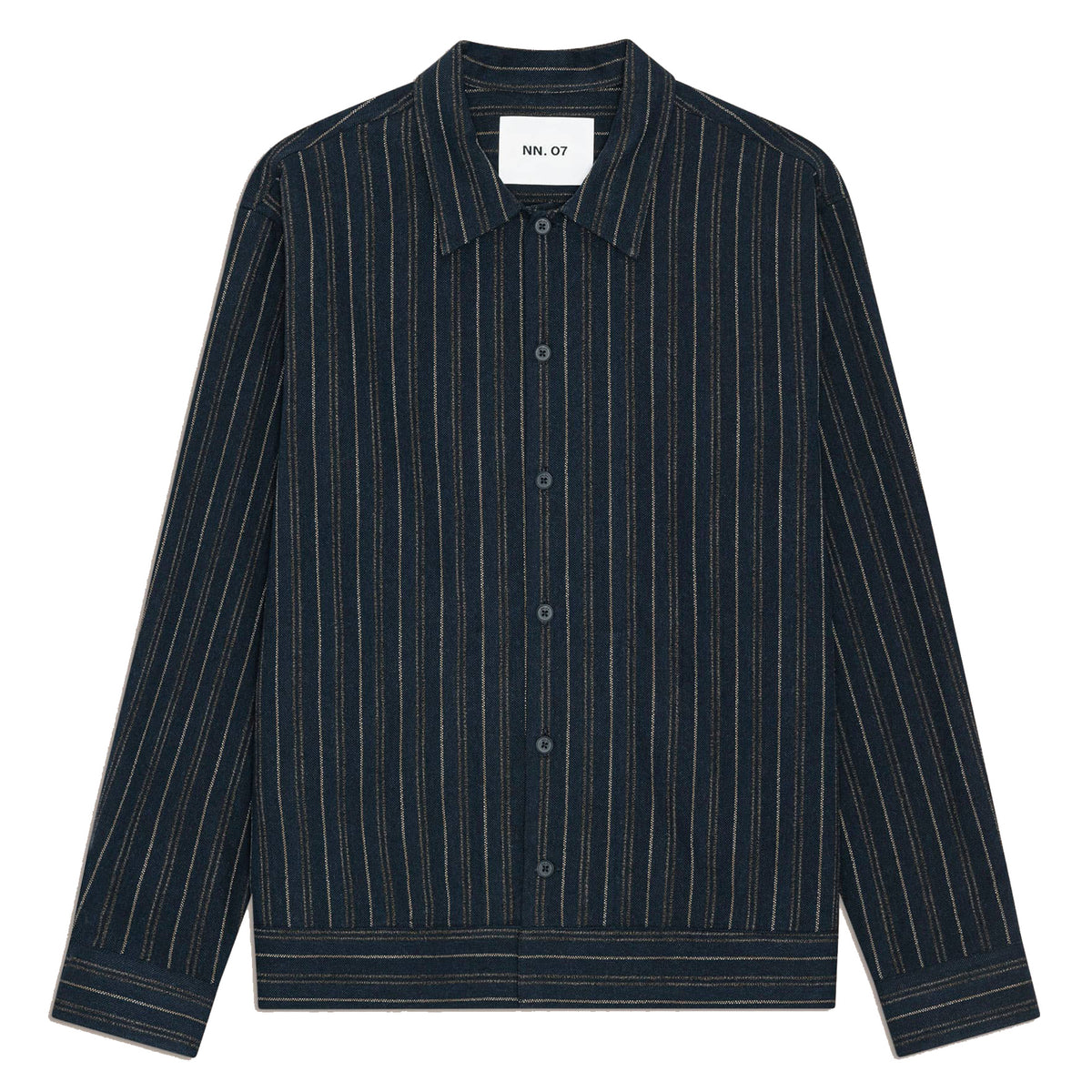 Reed Striped Overshirt - Navy Blue