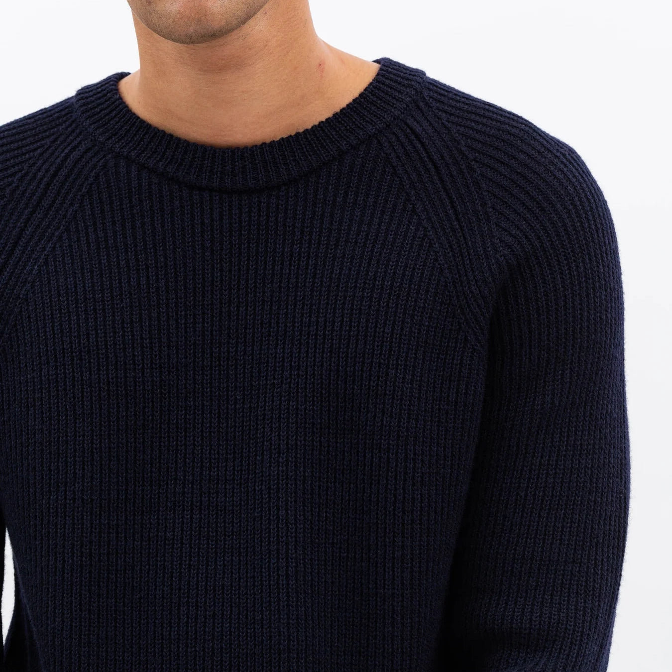 Roald Cotton Wool Jumper - Dark Navy