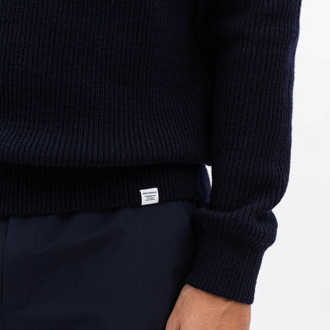 Roald Cotton Wool Jumper - Dark Navy