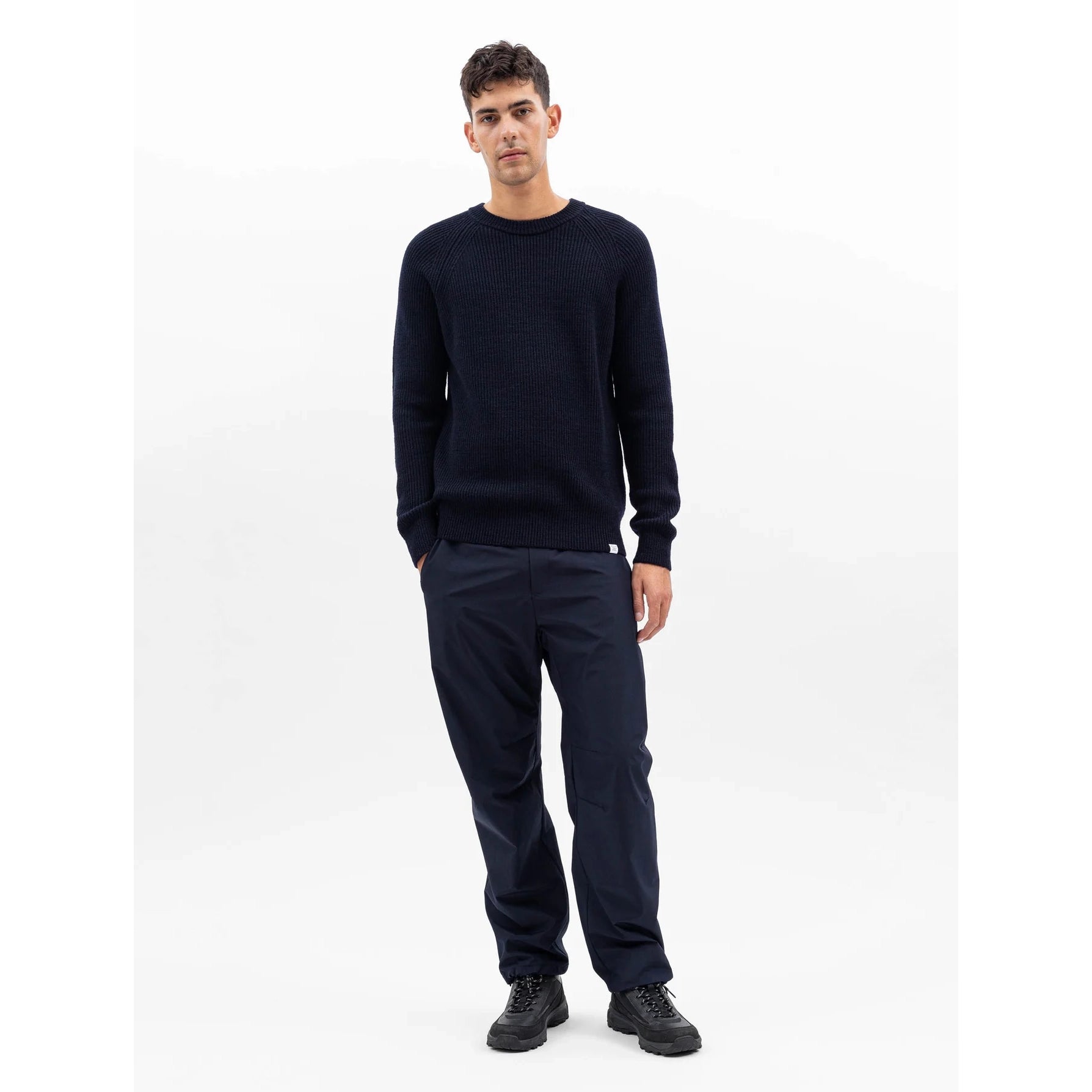 Roald Cotton Wool Jumper - Dark Navy