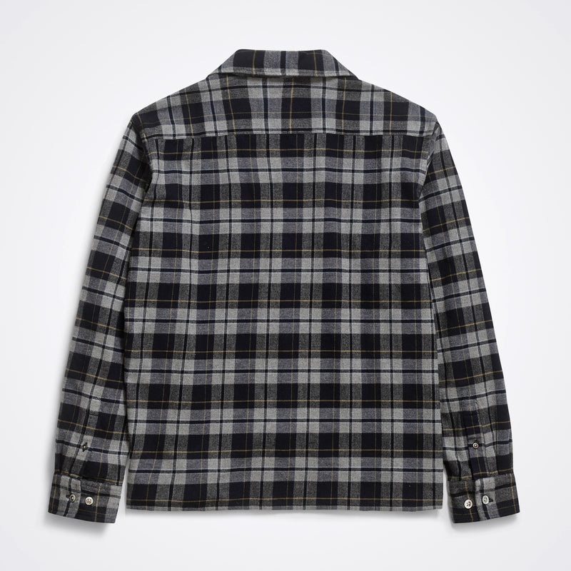 Carsten Organic Flannel Check Shirt - Medium Grey