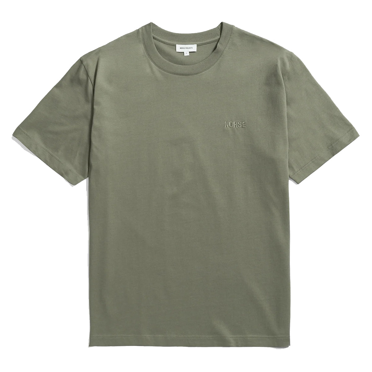 Johannes Organic NORSE Logo Print T-shirt - Moss Green