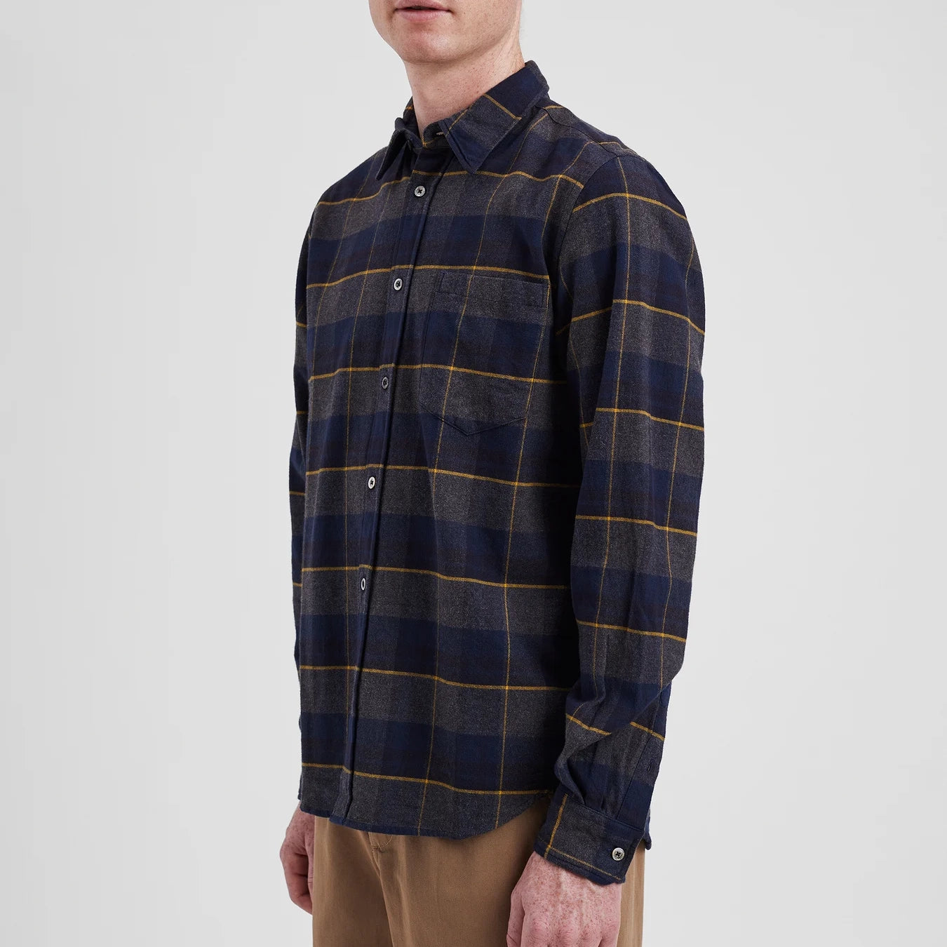 Osvald Flannel Check Shirt - Dark Navy