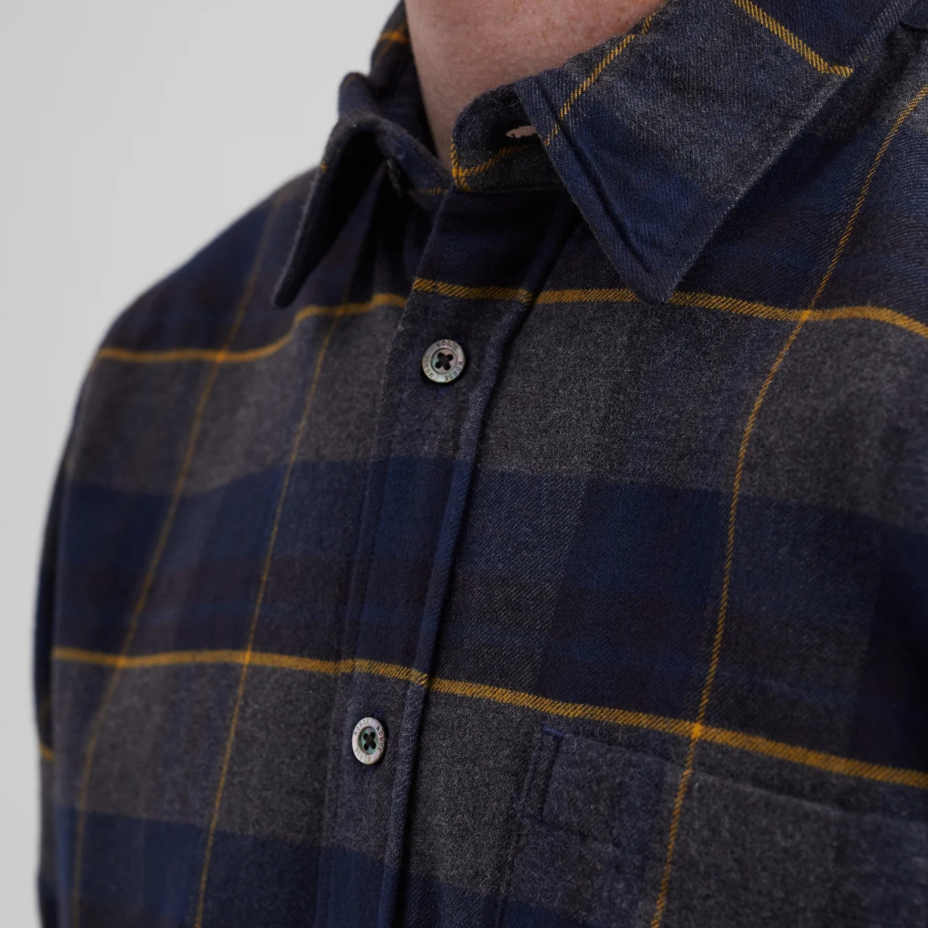 Osvald Flannel Check Shirt - Dark Navy