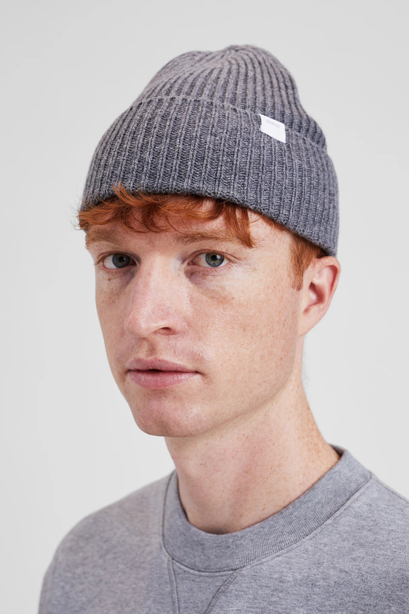 Norse Standard Merino Lambswool Beanie - Grey Melange