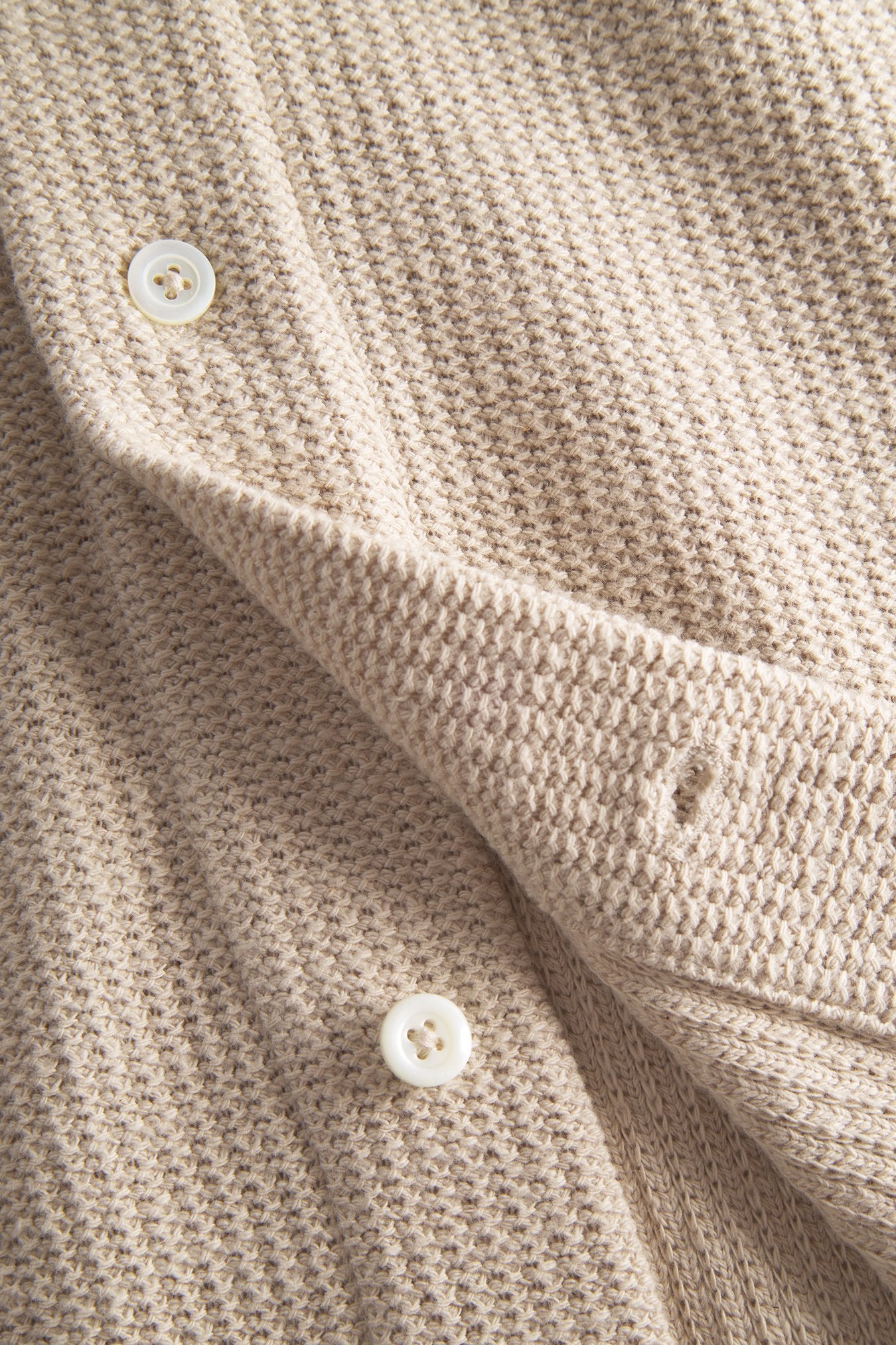 Gustav Crochet Jersey Shirt - Oatmeal