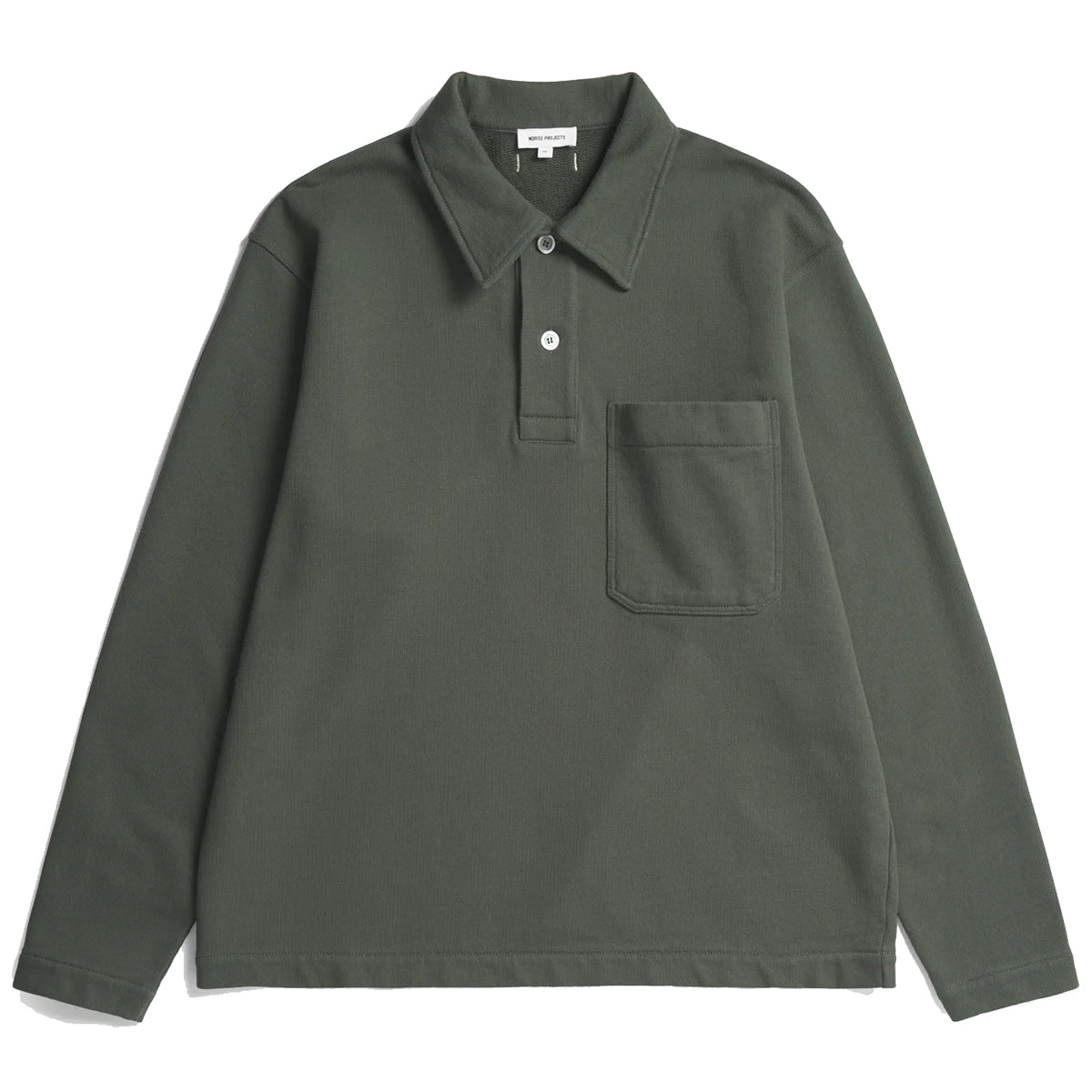 Fraser Relaxed Organic Loopback Polo - Black Olive