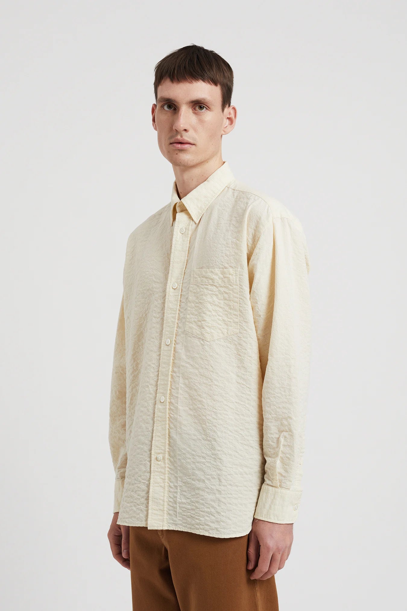 Mo Oversized Check Shirt - Oatmeal