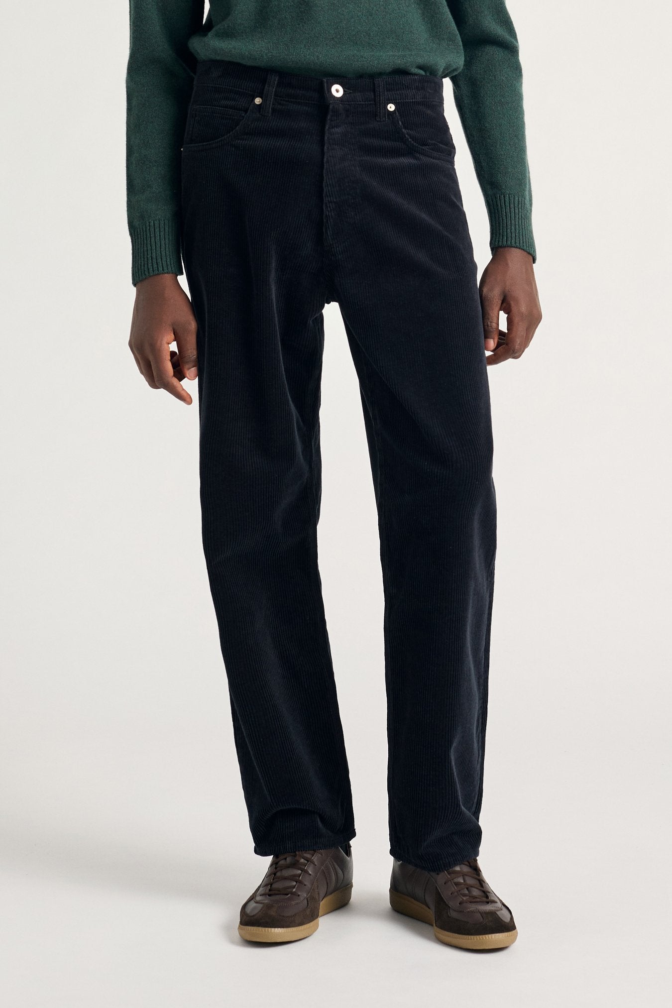 Mogens Relaxed 5 Pocket Wide Wale Corduroy - Dark Navy